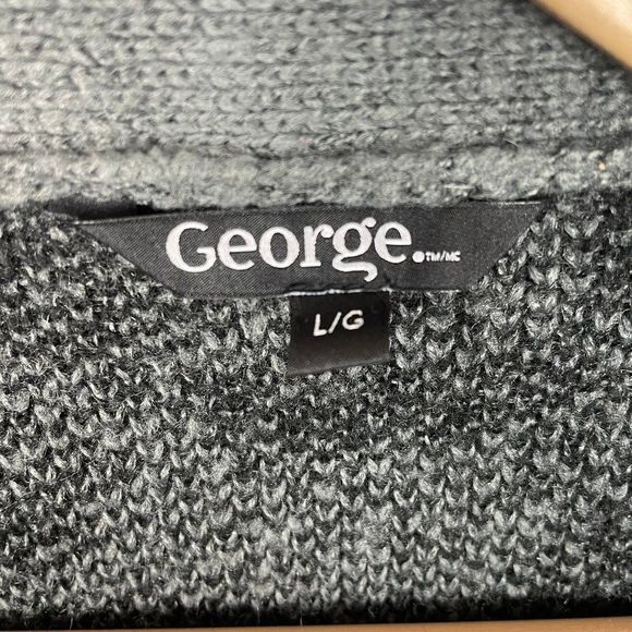 George  Heavy Duster Open Front Cardigan Sweater  Leopard Print  Size Large - Picture 2 of 4